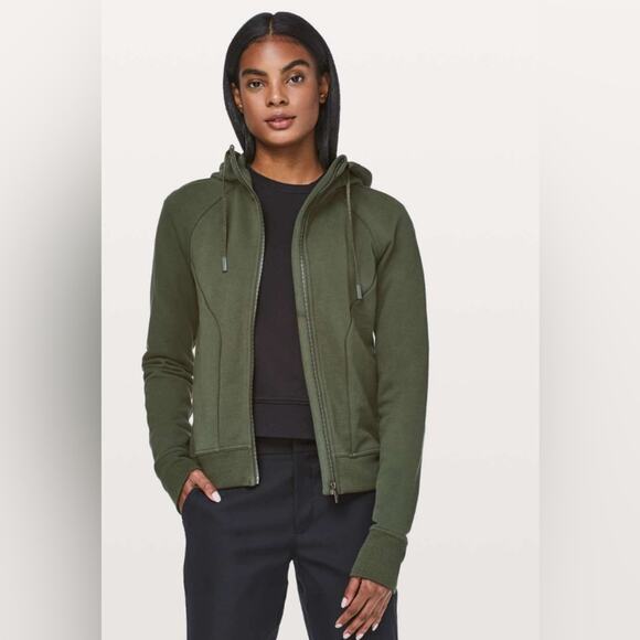 Lululemon Huddle & Hustle Hoodie Active Camo Green size 6 - Picture 2 of 9